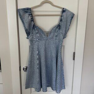 Blue b. Collection sparkle blue denim mini dress, size medium